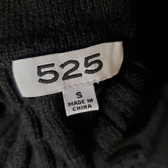525 America Black Cable Knit Collared Semi Cropped Sweater sz S - Picture 5 of 5